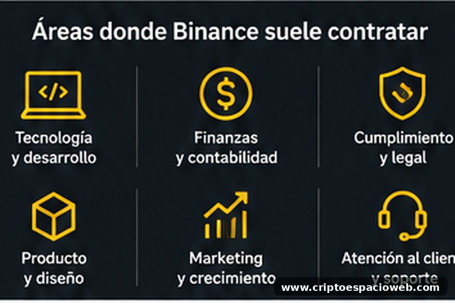 Perfiles profesionales para trabajar en Binance en tecnología, compliance y atención al cliente